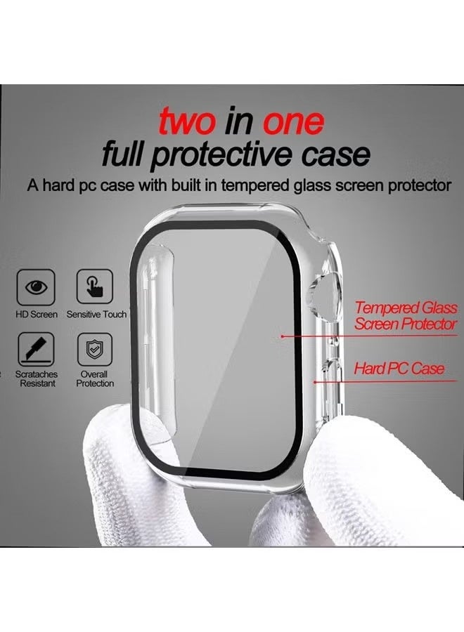Case for Apple Watch SE 3 (2025)/ SE 2/ SE 44mm case with Tempered Film Screen Protector, Full Protective Hard PC Bumper Touch Sensitive HD Screen Cover(44mm, Clear) - Image 3